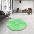 thumbnail image 4 of Ahgly Company Tapis de Zone Rond Vert Transitionnel pour Intérieur Lavable à la Machine, 6 Pieds Rond, 4 of 7