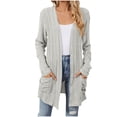thumbnail image 1 of Timegard Cardigans pour Femmes, Côtelé, Manches Longues, Ouvert à l'Avant, Doux, Automne, Décontracté, Long Haut avec Poches, 1 of 4