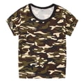 thumbnail image 1 of PMVFHDE T-Shirt Camouflage à Manches Courtes pour Garçons et Filles avec Imprimé Graphique, Col Rond, Haut Décontracté pour Enfants Design Unisexe Séchage Rapide Café, 9-10 Ans, 1 of 6