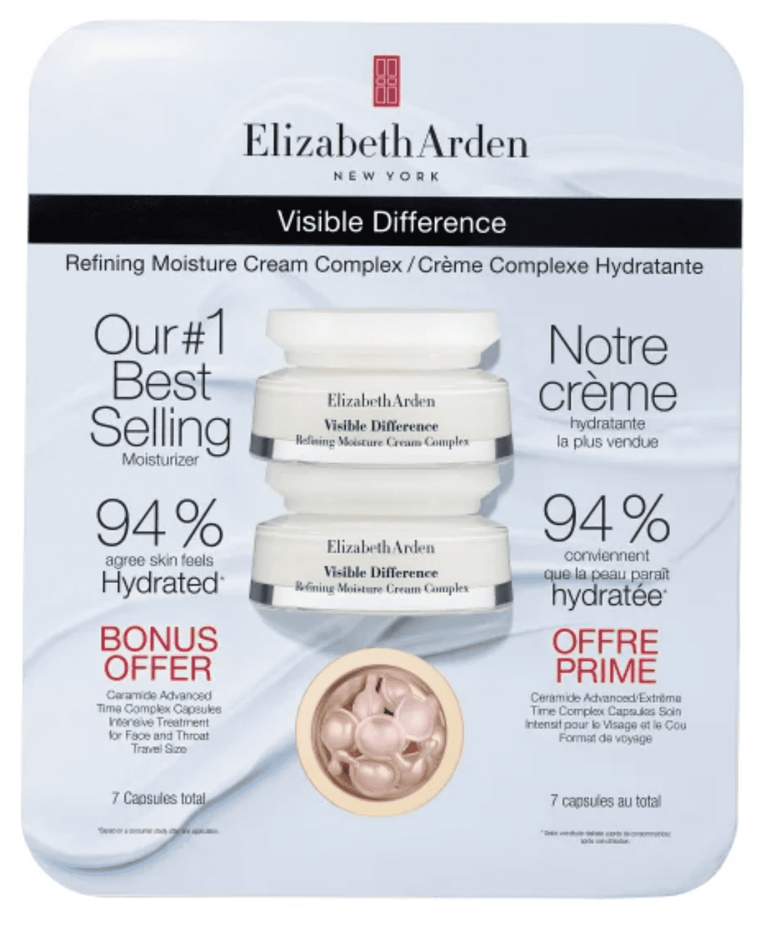Elizabeth Arden Visible Difference Refining Moisture Cream, 2 x 75 mL