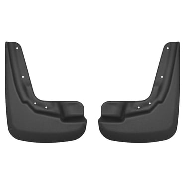 Husky Liner 58901 Mud Flap Custom Mud Guards (TM) Direct-Fit; Set of 2; Contoured; Without Logo; Black; Thermoplastic; Screw On