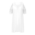 thumbnail image 4 of EGNMCR Robes de Fête pour Femmes Robe d'Été pour Femmes Nouvelle Couleur Décontractée à Manches Courtes en Dentelle à Col en V, 4 of 6