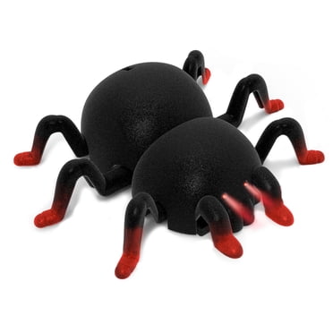 Remote Control Spider Kids Toys, Scary Ambient Wall Climbing Remote Control Spider Realistic with Lights for  for Kids Red,Green