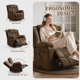 thumbnail image 3 of YSICK Swivel Rocker Recliner Chair with USB Ports Chenille for Living Room,Brown, 3 of 7