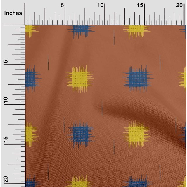 oneOone Polyester Lycra Fabric Small Motif Ikat Fabric Prints By Yard 56 Inch Wide