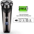 thumbnail image 4 of EIGTHTAIL Lot de 1 Rasoir Électrique pour Hommes Étanche Rasoir Électrique Sec et Humide Rotatif Rasoir pour le Visage Rechargeable Sans Fil de Voyage Barbe Nez Écran LED et Support de Chargement et Tondeuse Escamotable pour Da, 4 of 7