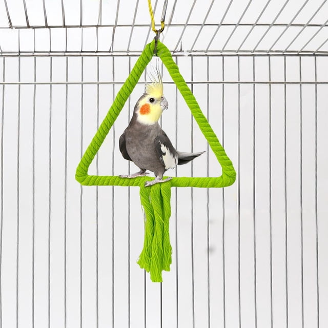 FHBVT Bird Cage Rope Swing Perch Gnaw Resistant Hanging Design Metal Core Tassel Chew Toy Cultivate Coordination Equilibrium for Budgie Canary Parakeet Cockatiel Bird Cage Pet Bird Supplies Decor