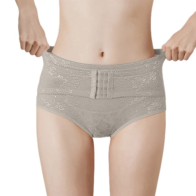 PMVFHDE Mid Waist Abdominal Control Shorts Postpartum Body Shaping Lifting Womens Underwear