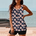 thumbnail image 4 of FAVIPT Tummy Control Tankini for Women Floral Print 2pc Bathing Suit Modest Tank Top Shorts Swimwear Multicolor,S, 4 of 6