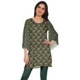 thumbnail image 1 of Moomaya Robes Tuniques Courtes Femmes Manches Kimono Kurti Imprimé Mini Tenue d'Été, 1 of 5