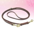 thumbnail image 4 of CIMAXIC 1Pc 2.3M Multifunctional Leather Double-headed Pet Leash Adjustable Pet Dog Walking Training Rope Outdoor Hauling Cable for Cat Dog (Reddish-brown),90.55"X0.47"X0.39", 4 of 4
