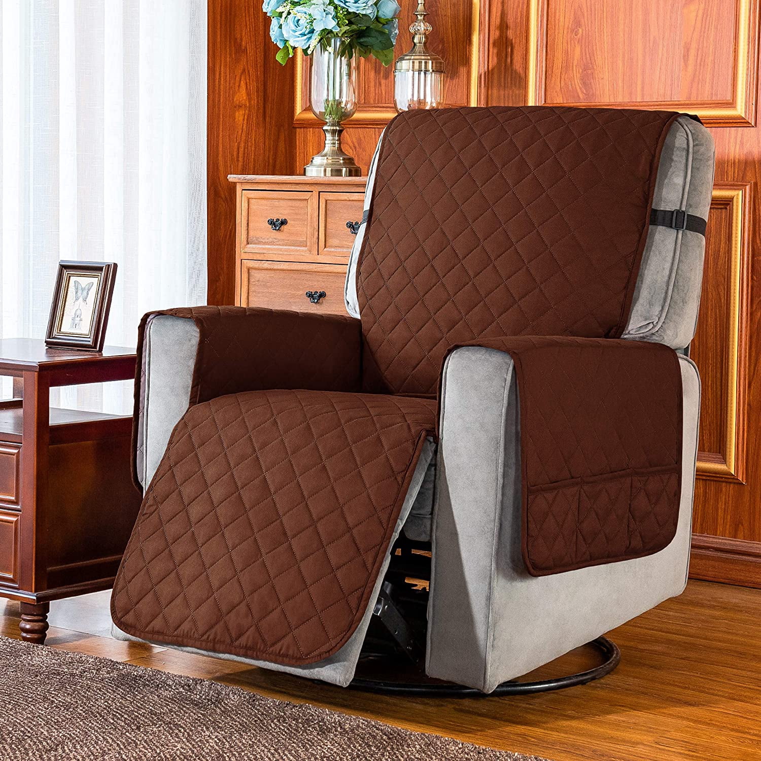 Subrtex Housse Réversible pour Fauteuil Inclinable, Protecteur de Meuble Lavable