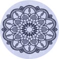 thumbnail image 1 of Ahgly Company Tapis Rond Lavable en Machine Intérieur Transitionnel Bleu Lavande, 4 Pieds Rond, 1 of 7