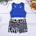 thumbnail image 3 of TiaoBug Kids Girls Basic 2 Piece Active Outfit Racer Back Crop Top and Shorts Set for Gymnastics Dancing Workout Blue&Black XL, 3 of 7