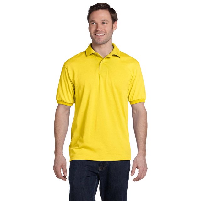 Hanes 054 EcoSmart Men's Polo Shirt - Yellow - Small