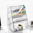 thumbnail image 1 of pstuiky Clear Desktop Organizer Slanted Pen Holder & Cosmetic Storage Box, Multi-Functional Office Supply Organizer, 1 of 6