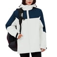 thumbnail image 2 of Sentmoon Snowboard Jacket Oversized Long Sleeve Womens Winter Coat Zipper Color Block Windproof Waterproof Hoodies for Women with Pockets Fall and Winter for Backpacking and Camping, 2 of 9