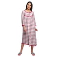 thumbnail image 1 of Moomaya Robe de Nuit Imprimée Longueur Genou en Coton avec Bordure en Dentelle Manches 3/4 pour Femmes, 1 of 5