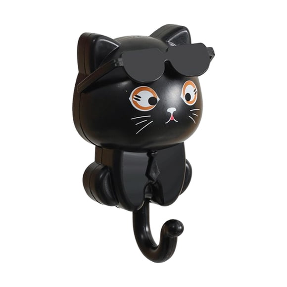 Crochets pour Chat Durables Porte-Clés pour Chat Crochets pour Manteau / Crochet de Clé Mignon pour Chat avec Lunettes de Soleil Crochet Mural pour Manteau Crochets pour Manteau Polyvalents Porte-Clés pour Wal Crochets pour Sac pour Tables Crochets Autocollants Paquet Autocollant
