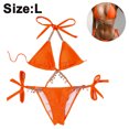 thumbnail image 2 of Women's Halter Tie Side Triangle Bikini Set String 2 Piece Bikini Swimsuit Bathing Suit, 2 of 5