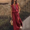 thumbnail image 2 of Ketyyh-chn99 Robes pour Femmes Robe Élégante pour Femme Robe de Soirée Robe Droite Unie pour Vacances Robe à Enfiler Robe de Plage Rouge,2TG, 2 of 5