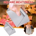 thumbnail image 2 of Steel Rectangular Lattice Meat Press Board with Wooden Handle Meat Press, 2 of 9