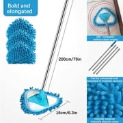 Household Multifunctional Cleaning Ceiling Mop – 180° Rotating Triangular Head for Wet and Dry Floor Cleaning, Extendable Reach for Hard-to-Access Areas and Narrow Spaces