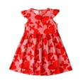 thumbnail image 2 of LOVZFMLL Robe d'Été à Manches Courtes pour Filles, à Volants, avec Poches, à Col Rond, Imprimée, Robe, Joli Débardeur, 2 of 3