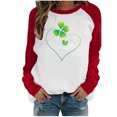 thumbnail image 1 of Besolor St Patricks Day Sweatshirt Women Color Block Long Sleeve Shamrock St. Patricks Shirts Tees Holiday Party Pullover Tops, 1 of 4