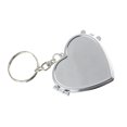 thumbnail image 2 of 2 Pcs Porte-Clés Miroir Rond Compact Miroir de Maquillage Double Face Pendentif Clé Pliable (Argent, Forme de Cœur), 2 of 8