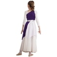 thumbnail image 2 of Jhaoyu Robe de Danse Asymétrique pour Filles Enfants, Robe de Prière Liturgique à Blocs de Couleur Violette 6, 2 of 7