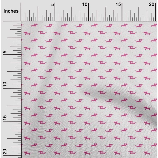 oneOone Tissu Flex Coton Teckel Imprimé Chien Tissu BTY 40 Pouces de Large