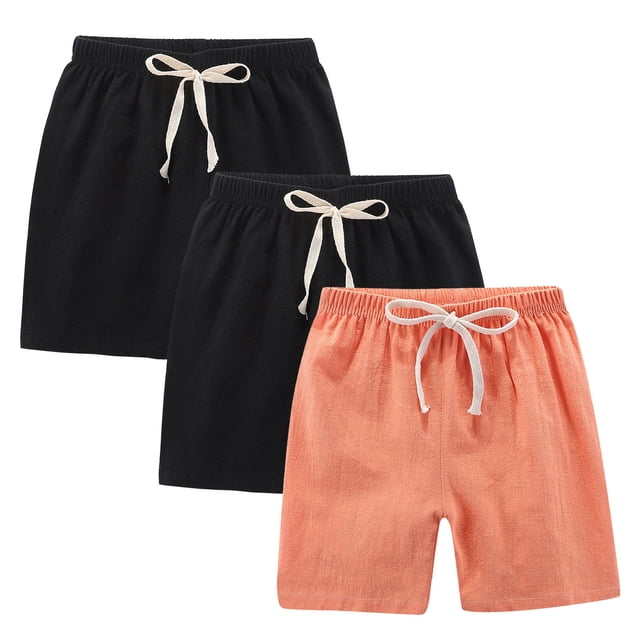 Rbaofujie Girls's Knee-Length Casual Shorts with Elastic Waist Drawstring
