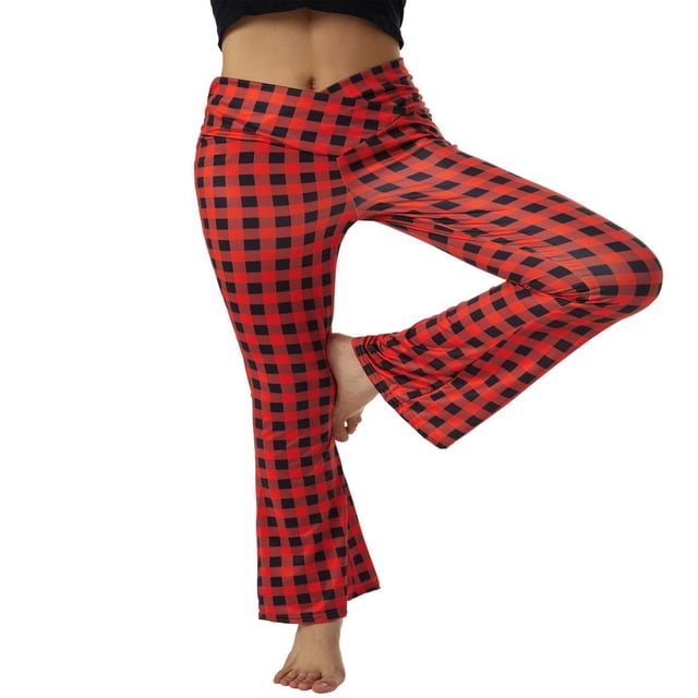 Pantalons de Yoga Bootleg pour Femmes Taille Haute Évasée Leggings d'Entraînement S-2TG