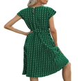 thumbnail image 5 of MesaSe Femmes Robes d'Été Boho Points Midi Manches Courtes Robe Décontractée avec Ceinture Vacances Robe de Soleil Noir XL, 5 of 5