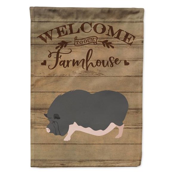 Carolines Treasures CK6885CHF Vietnamese Pot-Bellied Pig Welcome Canvas House Flag - 28 x 0.01 x 40 in.