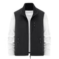 thumbnail image 1 of Styesk Jackets for Men Men's Thin Workwear Solid Color Stand Collar Sleeveless Jacket Tank, 1 of 3