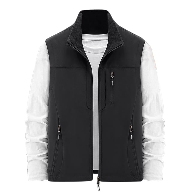 Styesk Jackets for Men Men's Thin Workwear Solid Color Stand Collar Sleeveless Jacket Tank