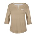 thumbnail image 4 of QIPOPIQ Plus-Size Tops for Women Summer V Neck T Shirts Color Block Raglan Tees Clearance, 4 of 5