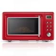 thumbnail image 1 of Costway 0.7 Cu.ft Retro Countertop Microwave Oven 700W LED Display Glass Turntable Red, 1 of 10