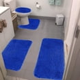 thumbnail image 1 of Solid Color Bath Mats 4 Set Bathroom Rugs For 4 Pcs Toilet Mats Universal Soft Comfortable Water Absorption Non-Slip Thick Machine Washable Easier To Dry Dark, 1 of 8