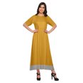 thumbnail image 1 of Moomaya A Line Cotton kurti For Women Pleated Long Designer Solid Anarkali Dress, 1 of 5