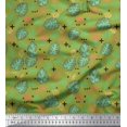 thumbnail image 1 of Soimoi Poly Georgette Fabric Geometric Sign,Clover & Monstera Leaves Print Fabric by Yard 42 Inch Wide, 1 of 3