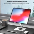 thumbnail image 4 of Graflsoa Support de Tablette en Aluminium Rotatif à 360°, avec Inclinaison Réglable, Design Pliable pour iPad et Toutes les Tablettes, Argent/gris, Support de Bureau Compact et Portable, 4 of 6