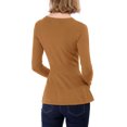 thumbnail image 3 of INSPIRE CHIC Women's V Neck Long Sleeve Ribbed Pullover Knitted Peplum Top, 3 of 7