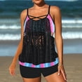 thumbnail image 1 of UPPADA Women Tankini Swimsuits Set Two Piece Tummy Control Bathing Suit Racerback Flowy Swimwear Swim Dress with Bra Skirted Bathing Suit Modest Swimwear with Shorts on Clearance Black,XXL, 1 of 6