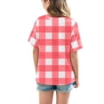 thumbnail image 4 of DecSea T-Shirt à Manches Courtes pour Filles, Été, Imprimé à Carreaux, Col Rond, Décontracté, Basique, 5-14 Ans, 4 of 8