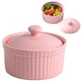 thumbnail image 2 of Barhoo Ceramic Baking Ramekins with Lids Set Individual Oven Safe Bowls for Creme Brulee Cakes Desserts Serving Dishes Stackable Storage Containers Reusable Pantry Organization 1 Bowl, 2 of 7