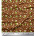 thumbnail image 1 of Soimoi Poly Georgette Fabric Leaves,Watermelon & Rabbit Kids Printed Fabric 1 Yard 42 Inch Wide, 1 of 3