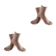 thumbnail image 2 of relayinert Soft Five Toe Socks Stretchable Cotton High Crew Socks Athletic Solid Socks Khaki 2Set, 2 of 6